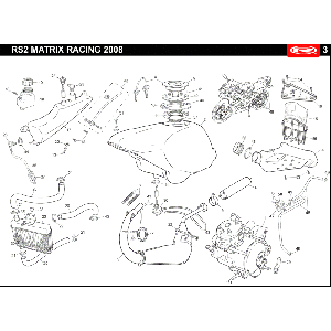 Refroidissement- Réservoir de Carburant- Echappement Rieju Rs2 racing black 2010 2 temps