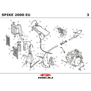 Refroidissement du réservoir de carburant-échappement Rieju Spike gris 2003 2 temps