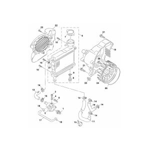 Système de refroidissement Yamaha Aerox 4 temps 2014