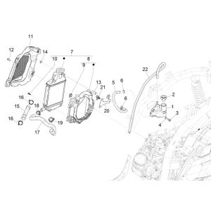 Système de refroidissement Piaggio Medley 125 ABS E5 2021-2022 (EMEA)