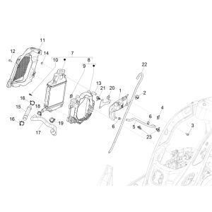 Système de refroidissement Vespa GTS 125 4 temps IE ABS Euro4 2016-2018
