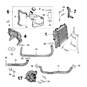 Système de refroidissement Peugeot Jet Force LC blanc