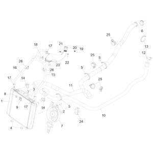Système de refroidissement Piaggio MP3 500 LT Business 2014-2016