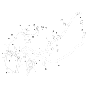 Système de refroidissement Piaggio MP3 500 LT Sport 2014-2016