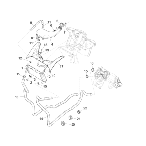 Système de refroidissement Piaggio NRG Power DD 2007-2017