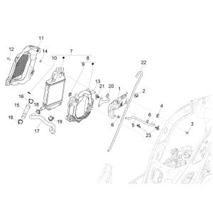 Système de refroidissement Vespa GTS 125 4T E5 ABS 2021 (EMEA)