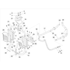 Système de refroidissement Vespa GTS 300 HPE 4T 4V IE ABS E4 2019 (EMEA)