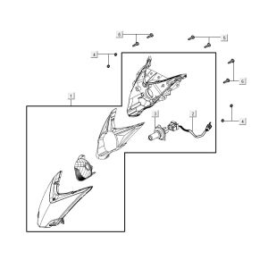 Phare Avant AGILITY 16+ 4T 125 Mat Métallique Bleu Clair