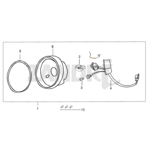 Optique de phareEagle-Wing Napoli bleu foncé mat