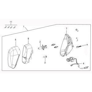 Optique de phareBenzhou ZN50QT-36 noir