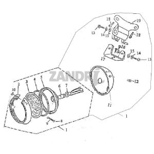 Optique de phareBTC Grande Retro GT1 noir crème