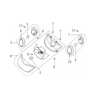 Optique de phareGeneric Cracker noir 2010 2 temps