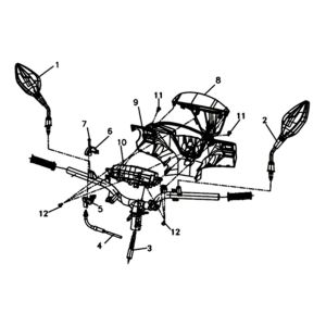 Cache rétroviseurs de comptoir Sym Symphony ST euro4 (BK-001C/S-882U) noir/argent
