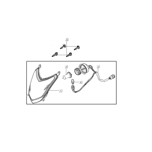 Optique de phareKymco Agility FR 12' 4 temps euro4 noir