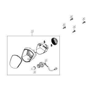 Optique de phareKymco Like 200i Noir