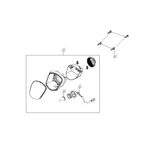 Optique de phareKymco Like 4 temps tecno argent comme T T 2015
