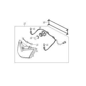 Optique de phareKymco People S 4 temps bleu cristal