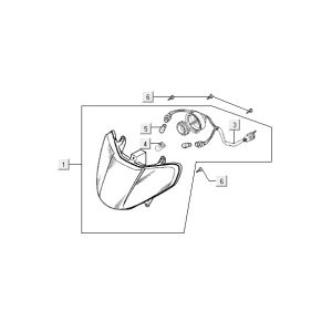 Optique de phareKymco Vitality 2t ac bleu
