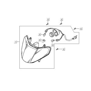 Optique de phareKymco Vitality 4T AC anthracite