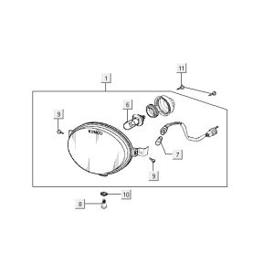 Optique de phareKymco Yup 2t ac classic vert