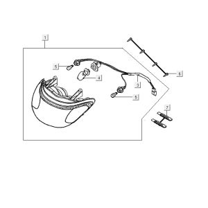 Optique de phareKymco ZX 2t ac bleu-argent