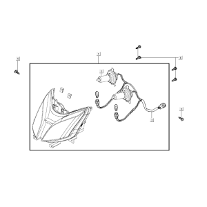 Optique de phareKymco Super8 Street 50i E4 Gris mat