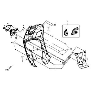 Optique Phare Sym Fiddle III (WH006 BL5560S) noir blanc