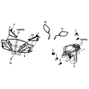 COUVRE-PHARE Sym Orbit III rouge (R-010-CA)