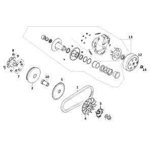 Variateur d'embrayage 10 GY6 (EURO 4 ; après 2018)-Koppeling- Variateur 10 GY6 (EURO 4 na 2018) e tm k