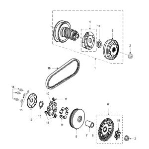 Variateur d'embrayage Peugeot Speedfight 2 AC E2 2 temps