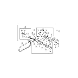 courroie trapézoïdale d'embrayage Kymco Dink LC 2 temps argent