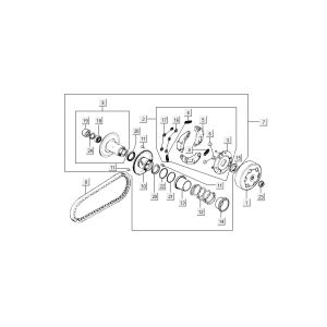 Pochette Kymco Super9 ac o.m noir mat argent