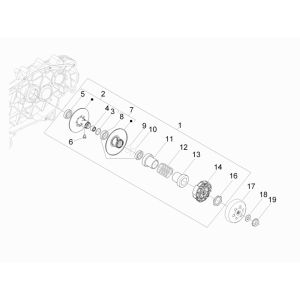 Embrayage Piaggio Beverly 300 IE ABS E4 2016 - 2020 (EMEA)