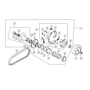 Pochette Kymco ZX 2t ac argent-orange