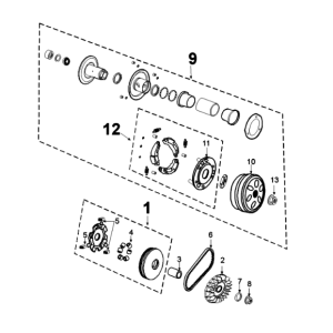 Koppeling Peugeot Django 125 Allure E3 2014-2017