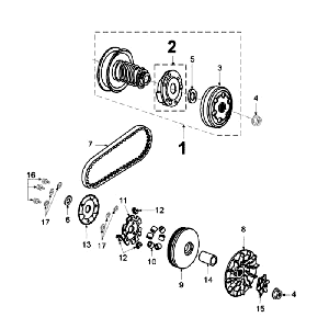 Embrayage Peugeot Jet Force LC Injection Rouge