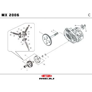 Embrayage Rieju MX bleu 2010 2 temps