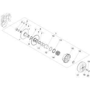 Embrayage Vespa Sprint 125 4T 3V IE ABS E5 2021 (EMEA)