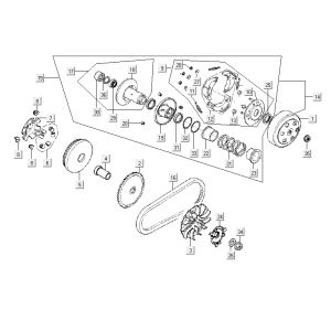 Embrayages Kymco Agility Fat 12' 4 temps marron