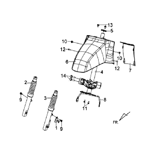 Casque de bord avant Crown Piece Sym Tonik (BK001C) noir