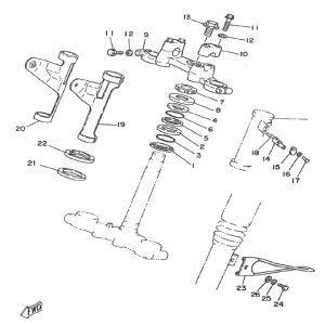 Té de fourche Yamaha DT-50 MX