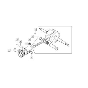 Piston de vilebrequin Kymco Yup 2t ac bleu