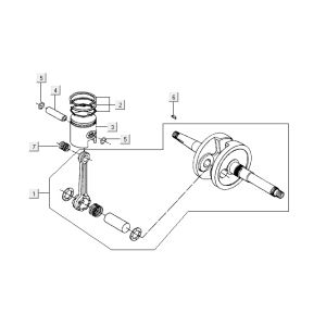 Piston de vilebrequin Kymco ZX 2t ac bleu-argent
