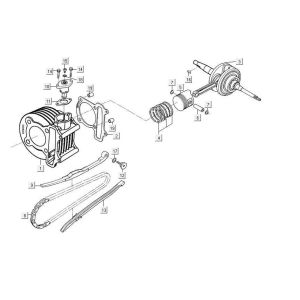 Cylindre vilebrequin Kymco Maxxer 90 Quad Black