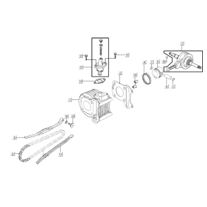 Cylindre Piston Vilebrequin Kymco Super8 Street 50i E4 Gris Mat