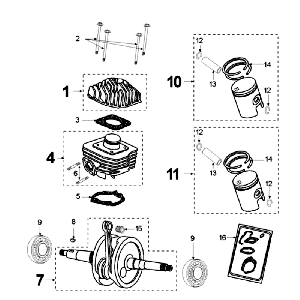 Vilebrequin et cylindre Peugeot Vivacity Blue