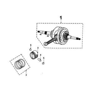 Krukas en zuiger Peugeot Django 125 Allure E3 2014-2017