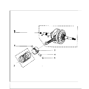 Vilebrequin et piston Peugeot Speedfight 4 4 temps Bleu/Noir