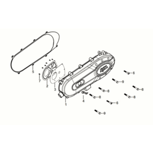 Capuchon de carter gauche Sym Mio 50I E5