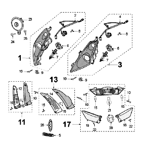 Feu d'injection Peugeot Jet Force LC Rouge